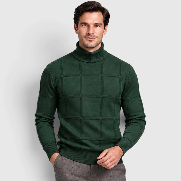 Men's Textured Mock Neck Sweater Slim Fit