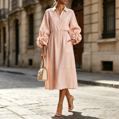 Floral Cuff Midi Dress