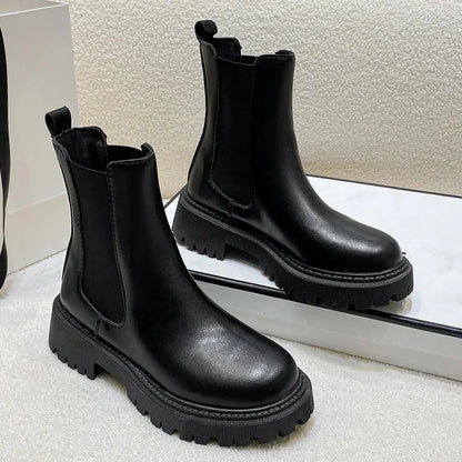Chunky Chelsea Boots with Thick Sole