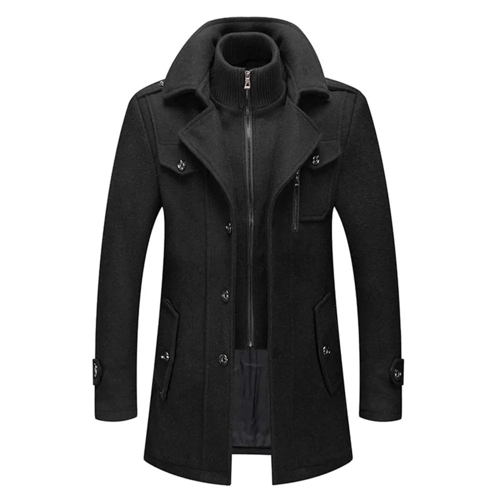 Men's Layered Collar Overcoat