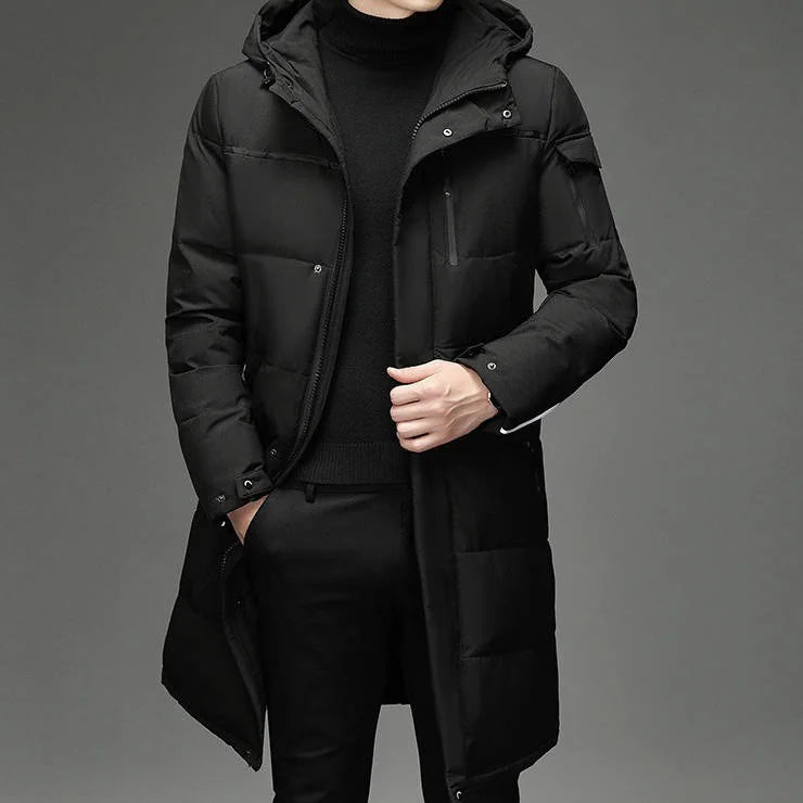 Men's Longline Hooded Puffer Coat