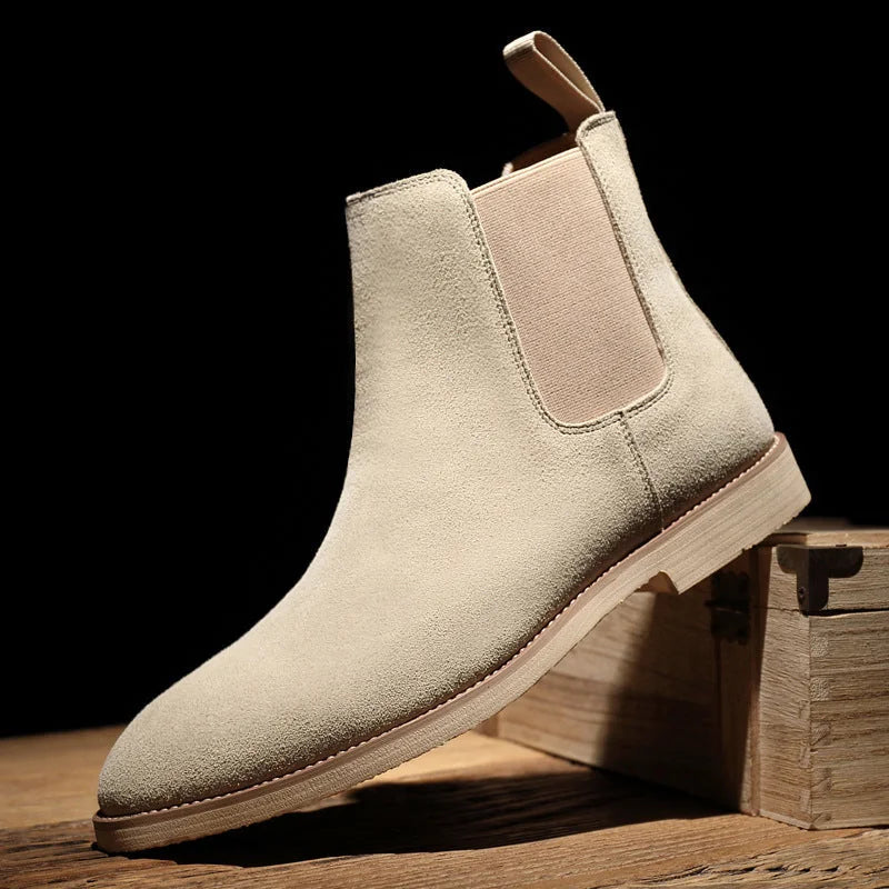 Men's Chelsea Boots – Black Suede Crepe Sole