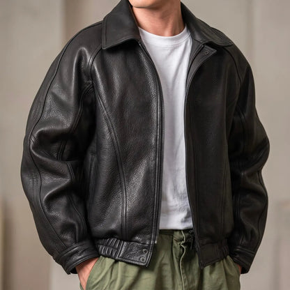 Men's Collared Zip Moto Jacket