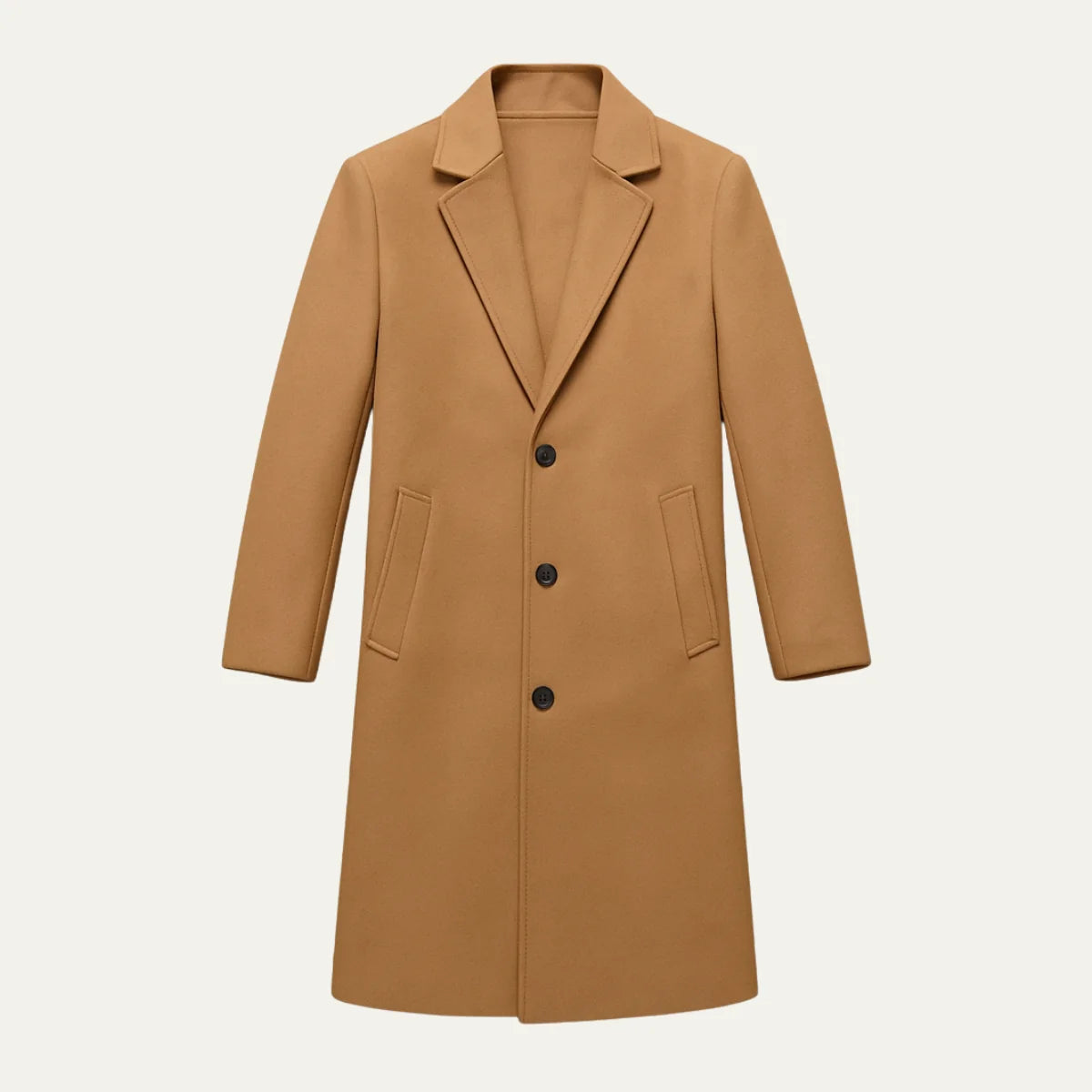 Men's Single Breasted Overcoat Cotton Blend