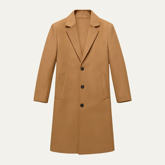 Men's Single Breasted Overcoat Cotton Blend