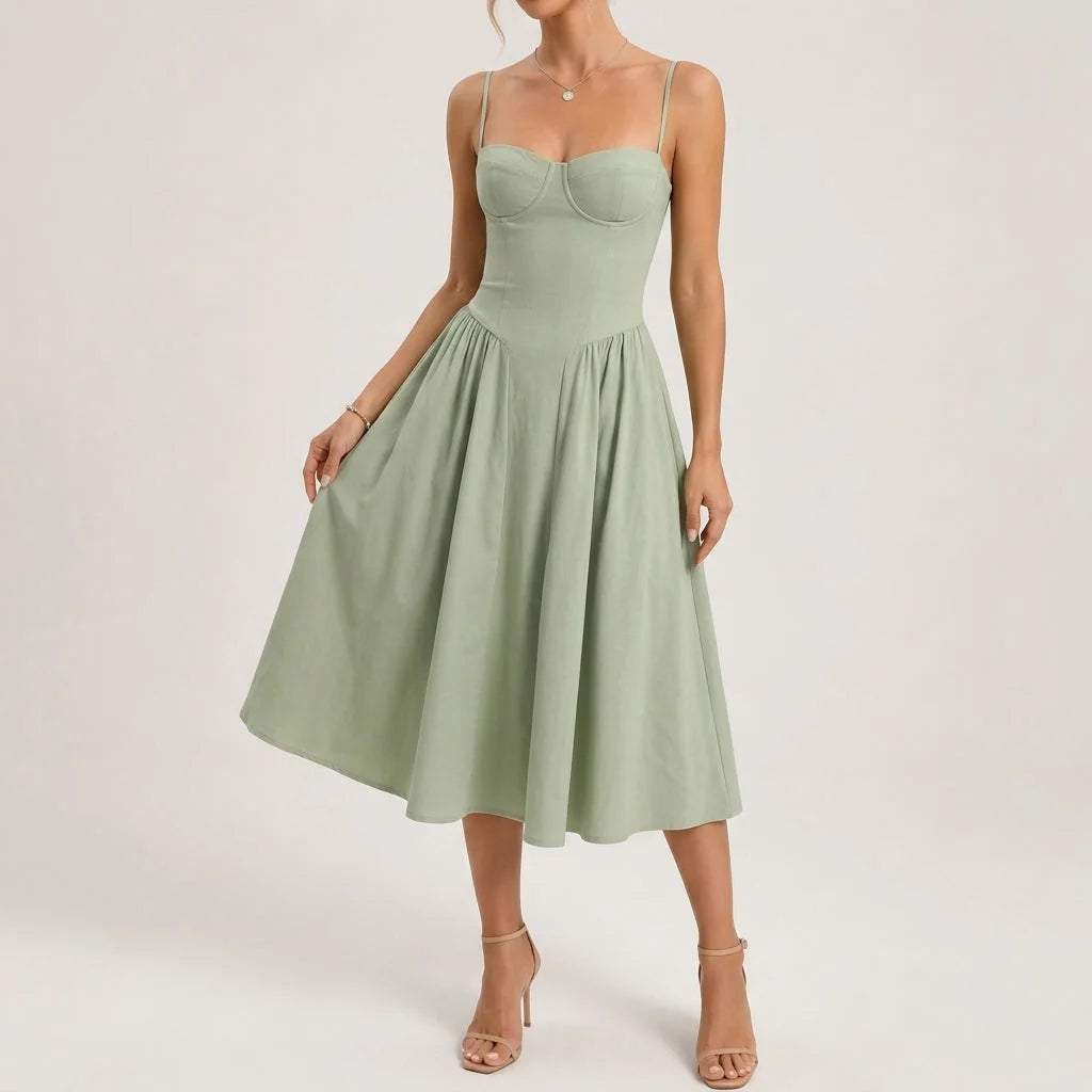 Celeste | Corset Midi Dress A-Line