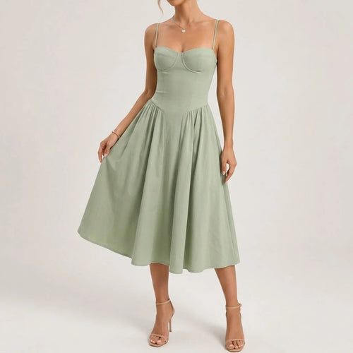 Celeste | Corset Midi Dress A-Line
