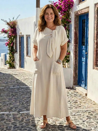 Tie-Neck Maxi Dress