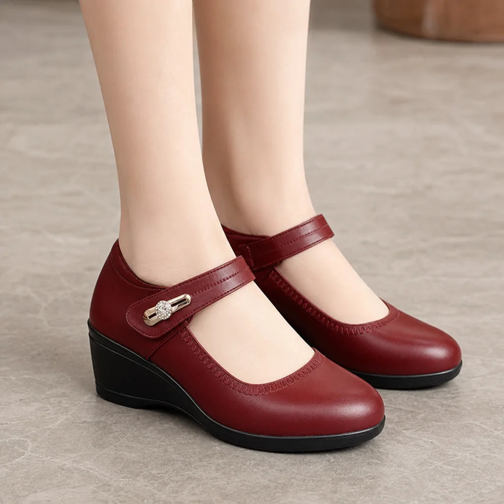 Strap Mary Jane Wedge Flats