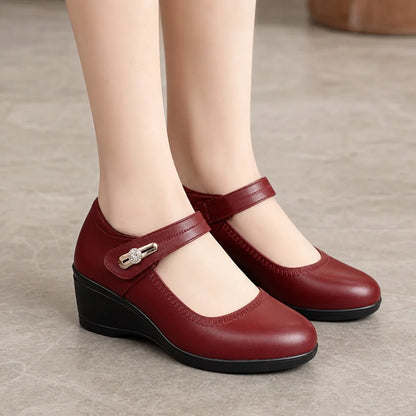 Strap Mary Jane Wedge Flats