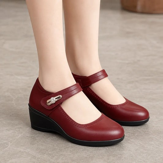 Strap Mary Jane Wedge Flats