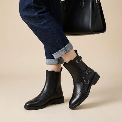 Buckle Strap Chelsea Boots