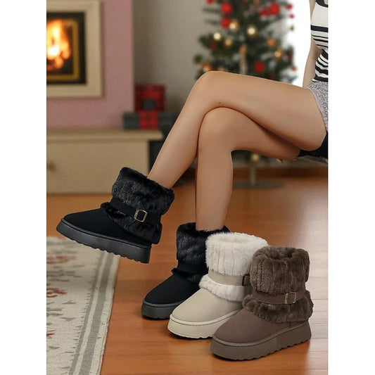 Plush Lined Ankle Snow Boots