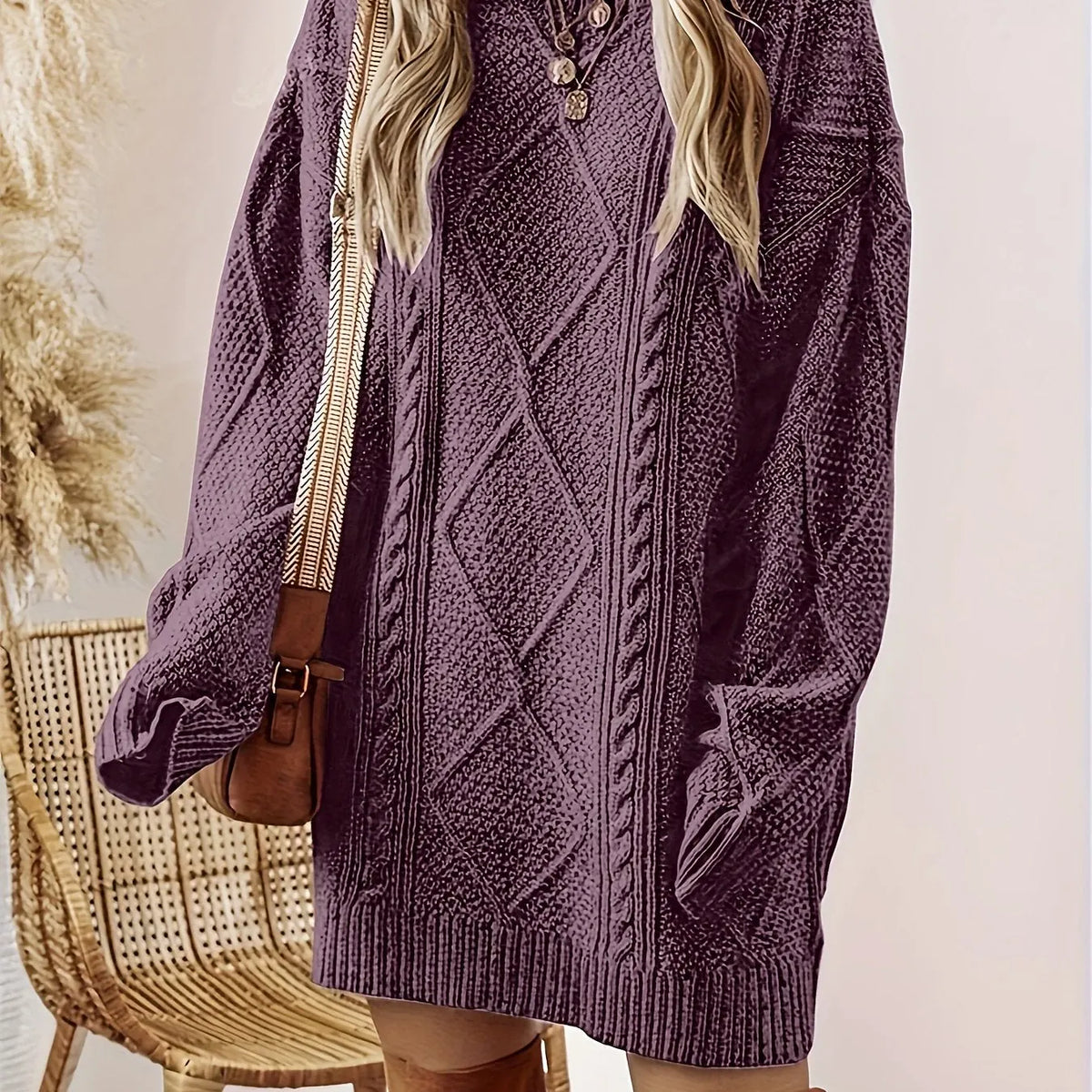 Cable Knit Sweater Dress