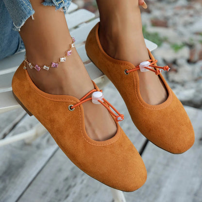 Lace-Up Mary Jane Flats