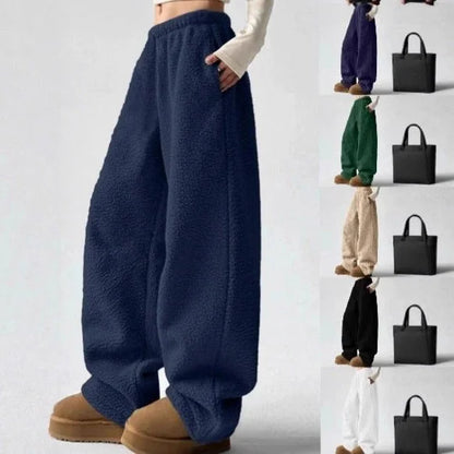 Soft and Cozy Relaxed Wide-Leg Fleece Pants