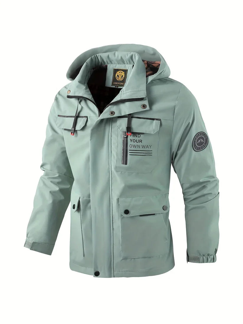 Men's Hooded Jacket – Black Waterproof Winter