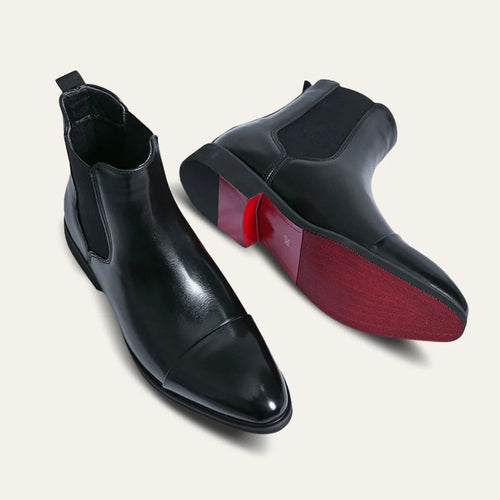 Men's Chelsea Boots – Black Polished Slip-On