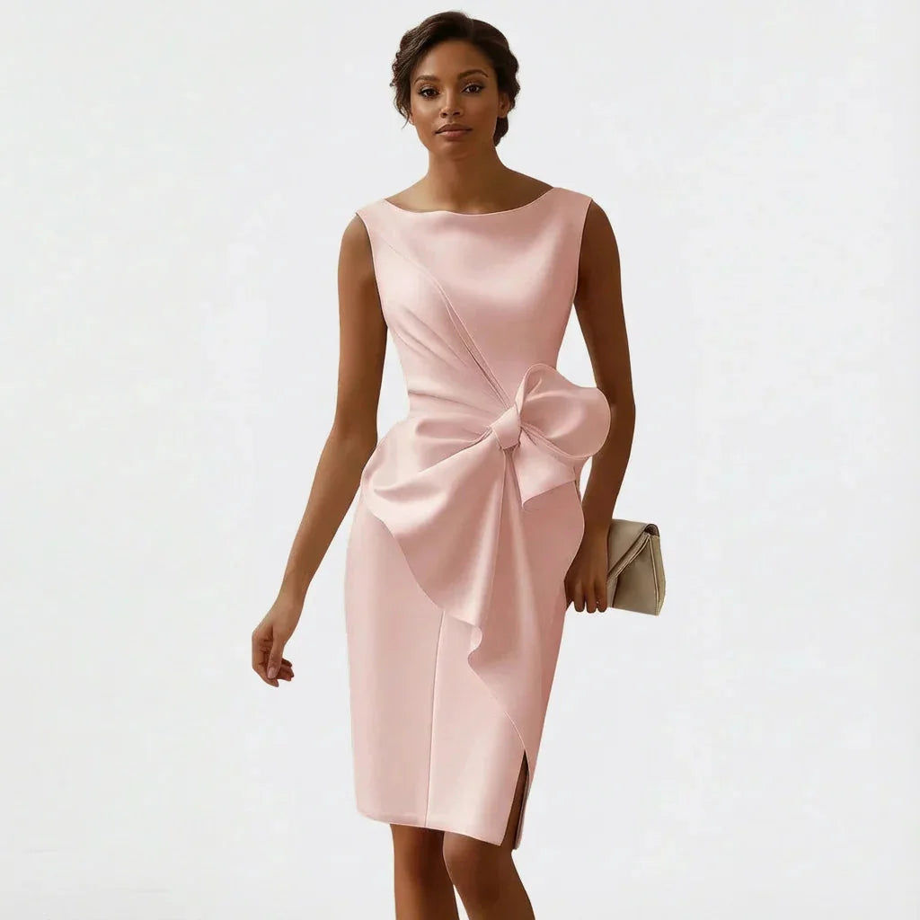 Mother of the Bride Bow Midi Dress