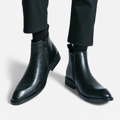Men's Chelsea Boots – Black Polished Pointed Toe