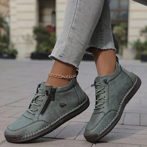 Ankle Boots Zip-Up Lace Comfort Women's