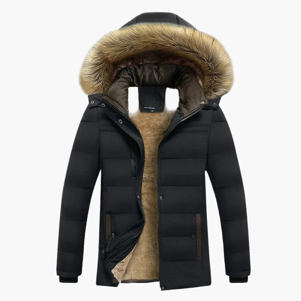 Men's Faux Fur Hooded Winter Parka