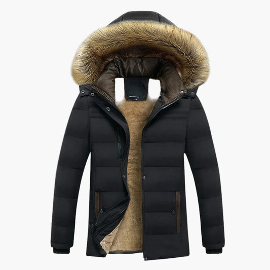 Men's Faux Fur Hooded Winter Parka