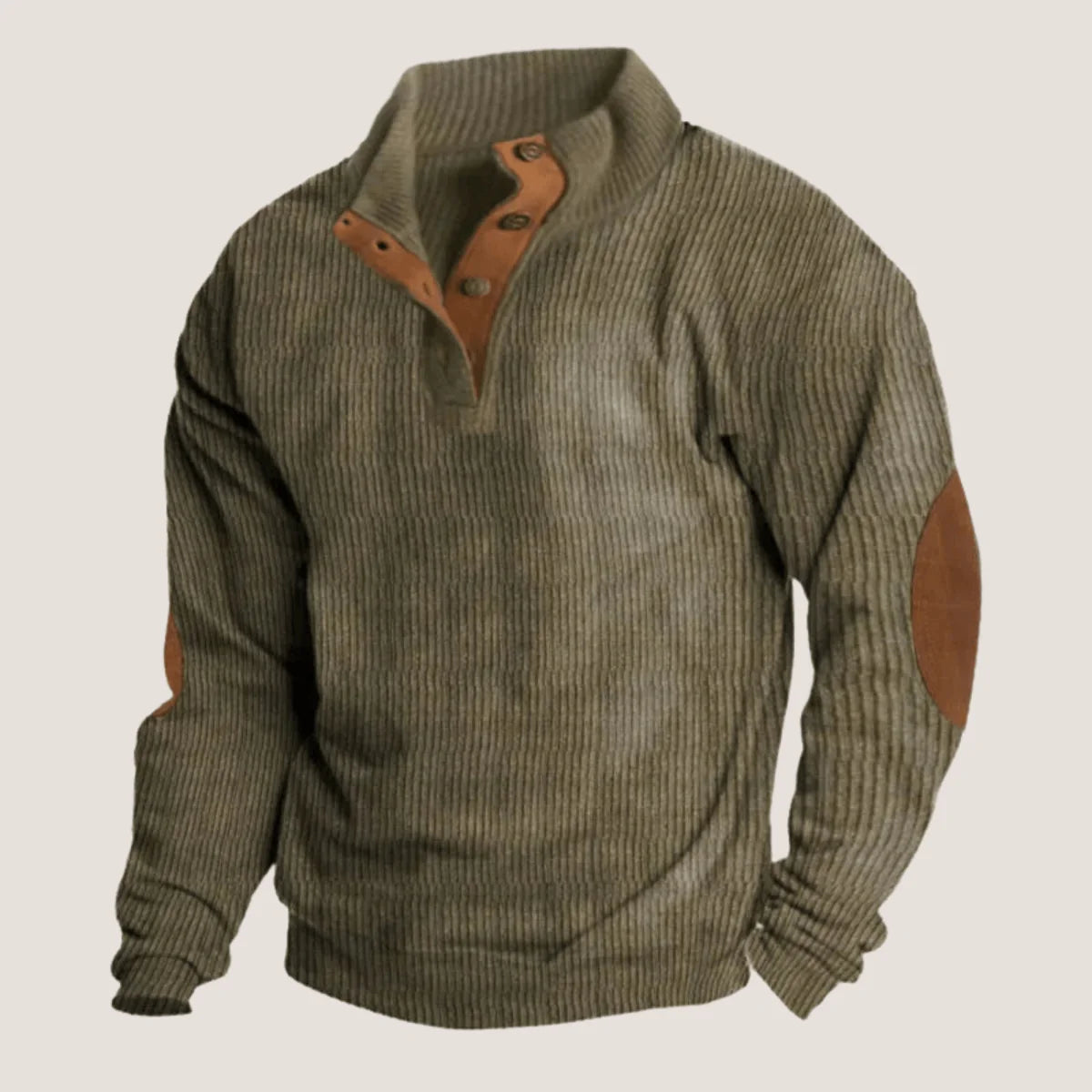 Men's Ribbed Sweater with Elbow Patches