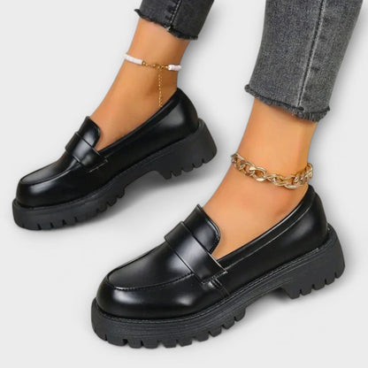 Pia | Chunky Penny Loafers Lug Sole