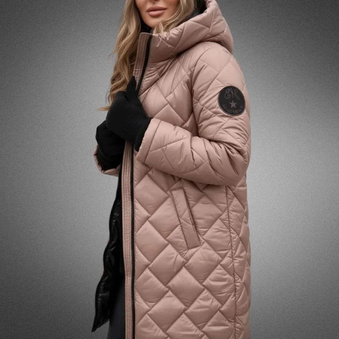 Women's Quilted Hooded Longline Puffer Jacket