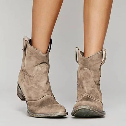 Slouchy Western Ankle Boots