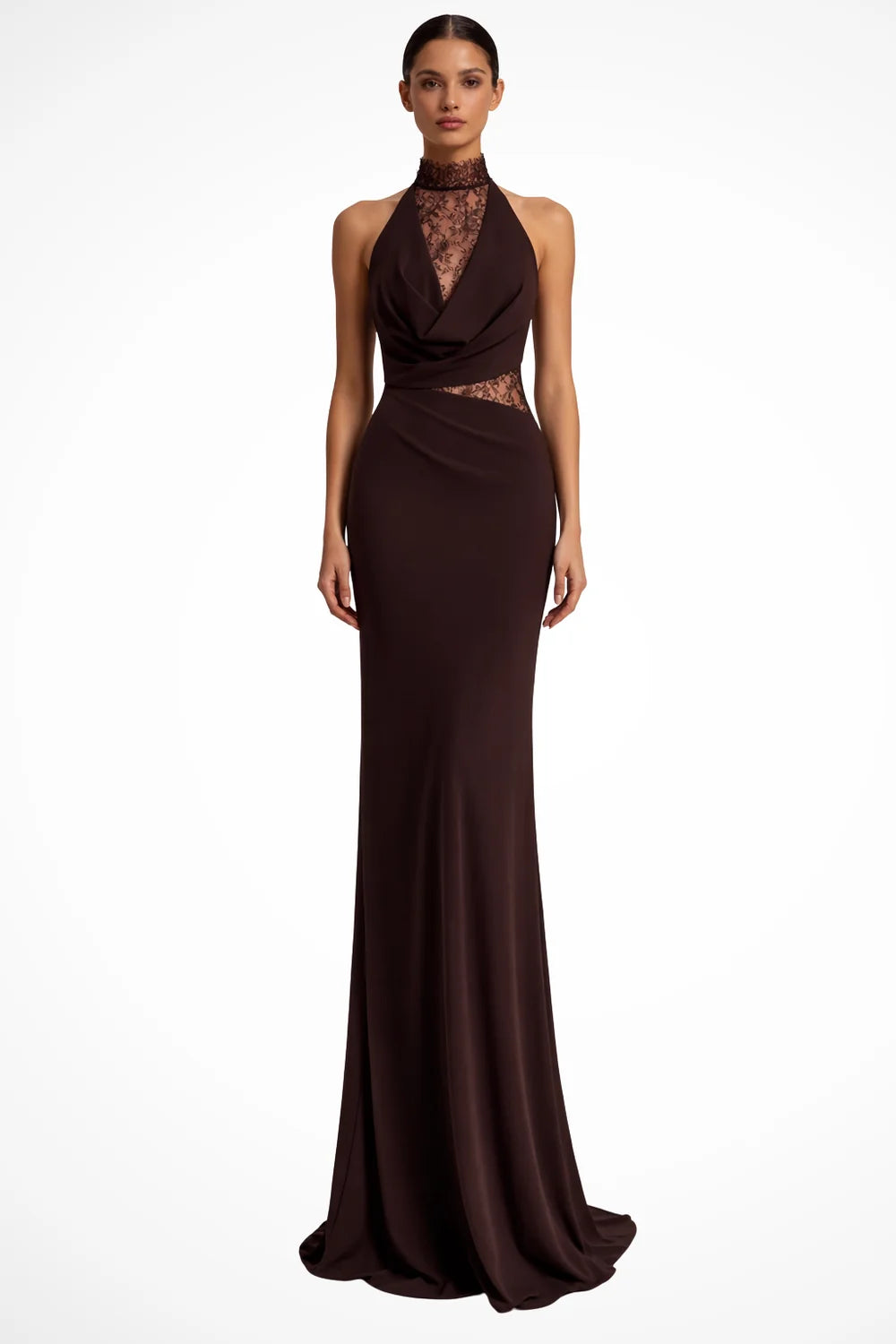 Odessa | Halter Lace Maxi Dress Wedding Guest