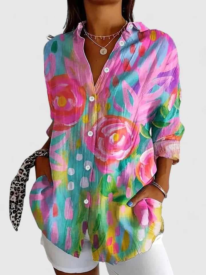Floral Button-Down Blouse