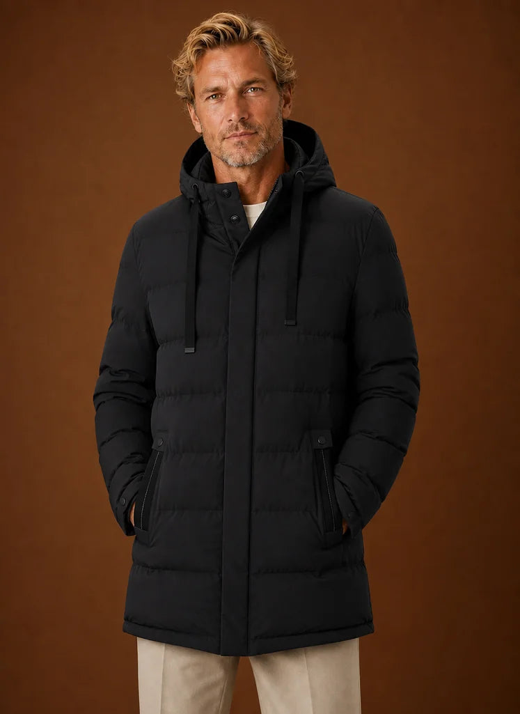Men's Long Hooded Winter Jacket Puffer Coat