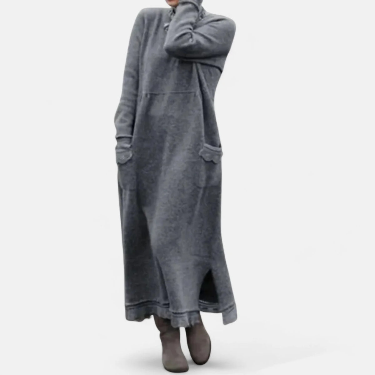 Mock Neck Maxi Knit Sweater Dress