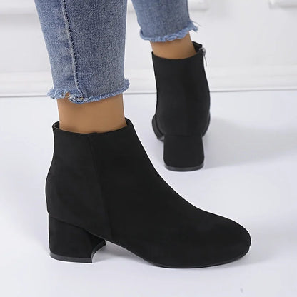 Suede-Look Chelsea Ankle Boots with a Comfortable Low Heel