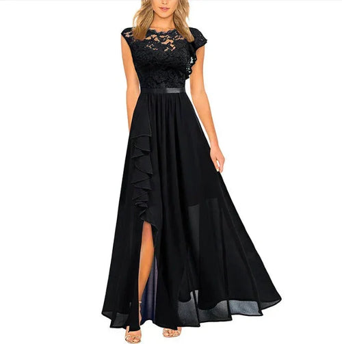Calista | Lace Ruffle Maxi Dress A-Line