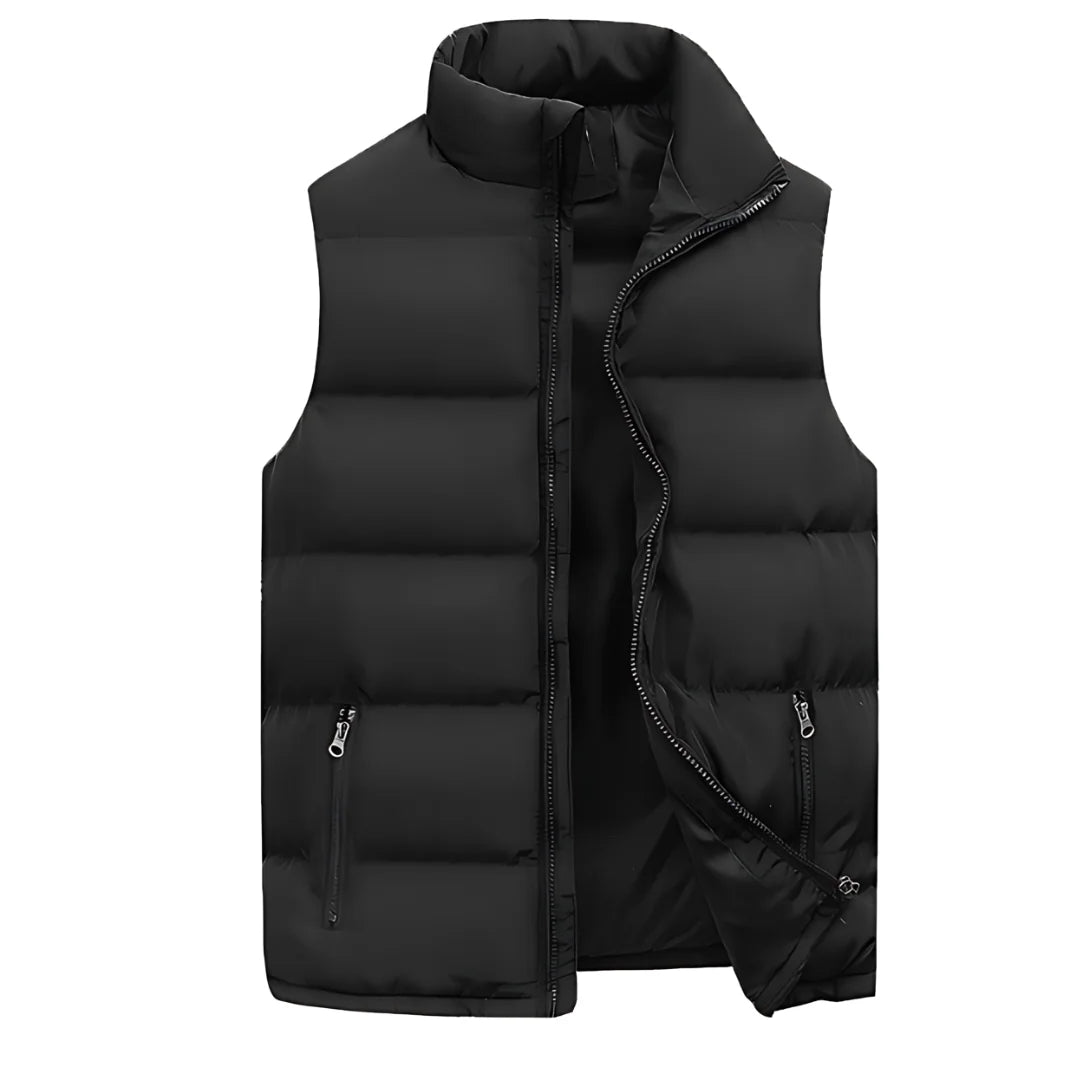 Men's Quilted Puffer Vest Stand Collar
