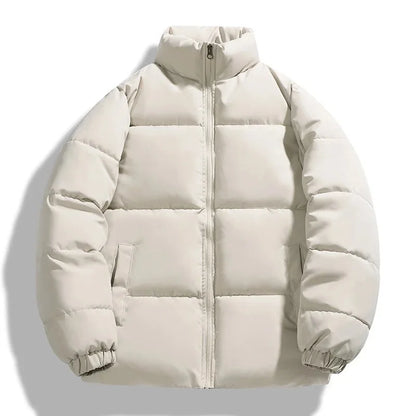 Men's Puffer Jacket – Black Boxy Stand Collar