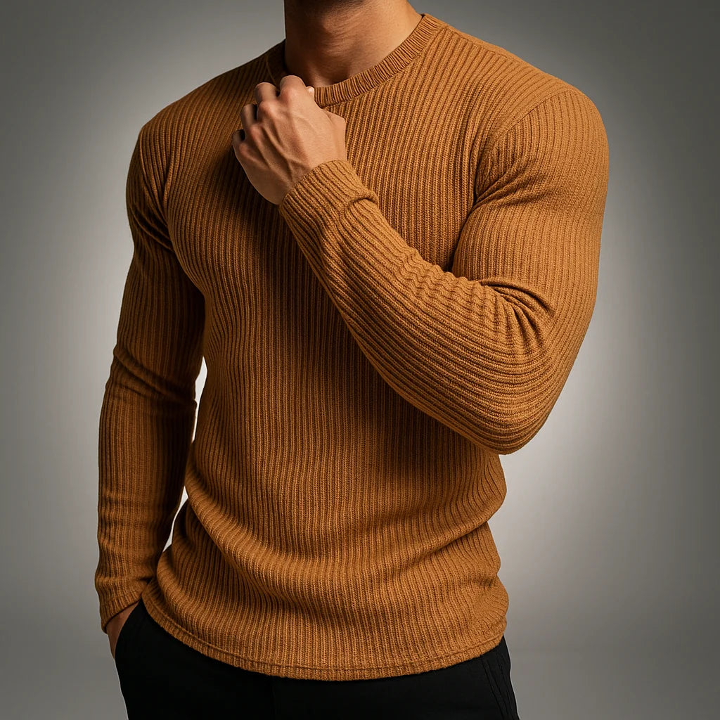 Men's Ribbed Crew Neck Sweater