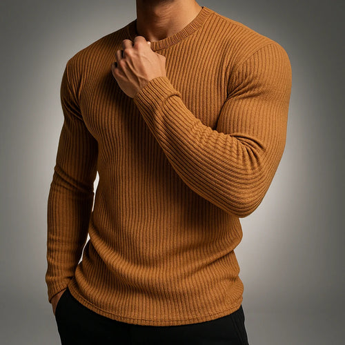 Men's Ribbed Crew Neck Sweater