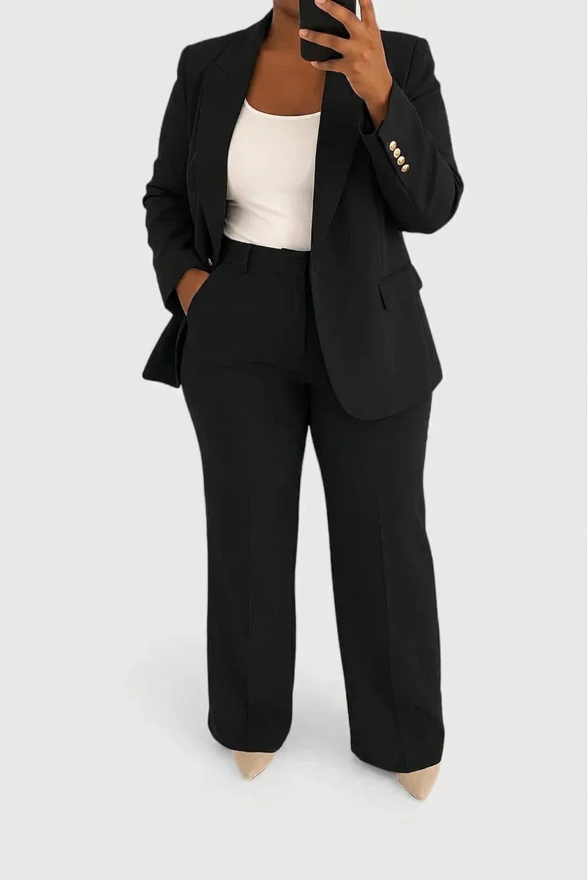Two-Piece Blazer and Pant Suit Set