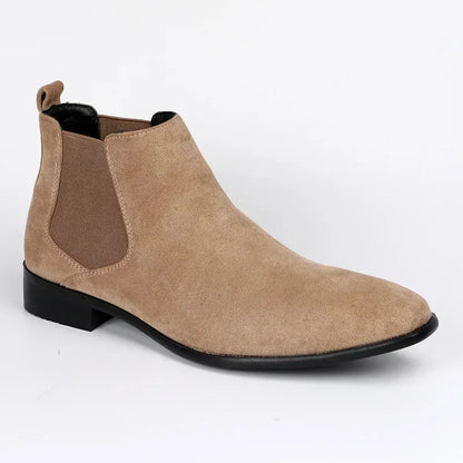Men's Chelsea Boots – Black Suede-Look Pointed Toe