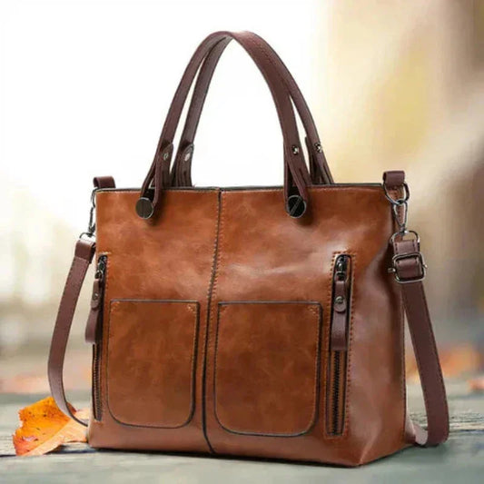 Large Tote Bag with Front Pockets