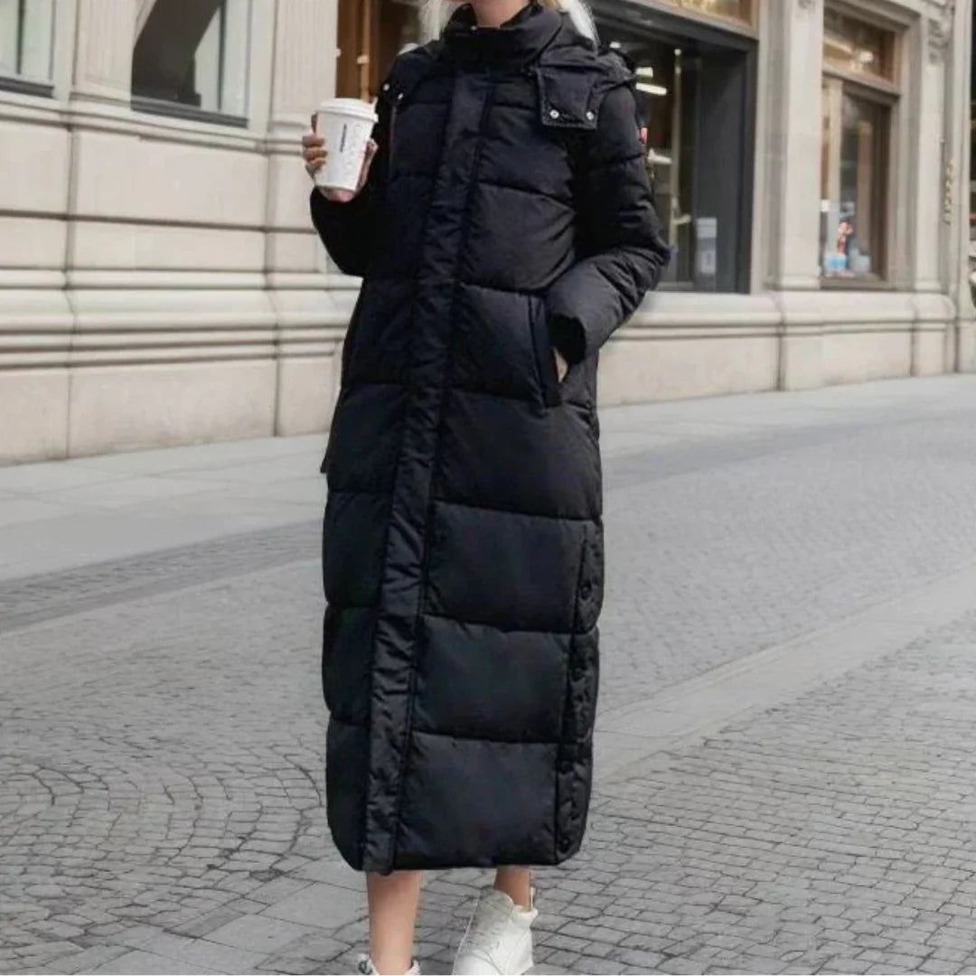 Women's Wool Blend Winter Coat with Hood