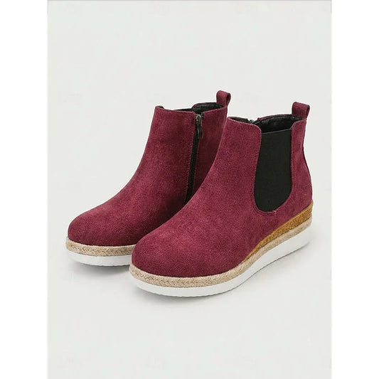 Chelsea Boots – Burgundy Wedge Ankle