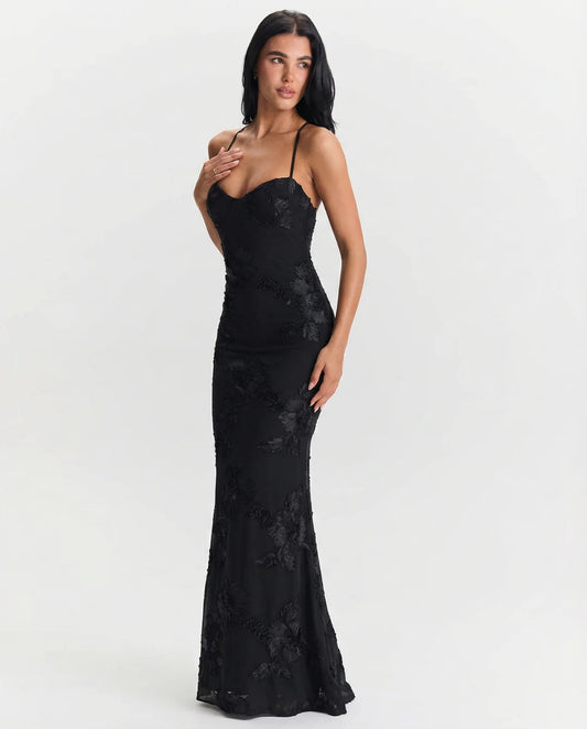 Emily | Lace Maxi Dress Open Back