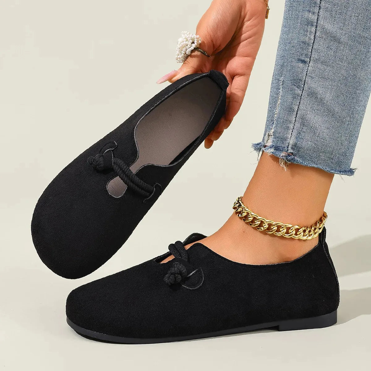 Round Toe Mary Jane Loafers