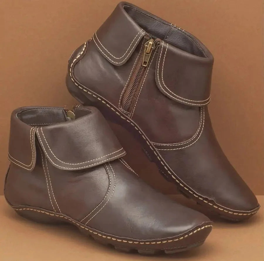 Mirelda | Fold-Over Ankle Boots Slip-On