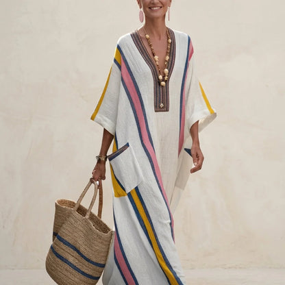 Linen-Blend Relaxed Maxi Dress
